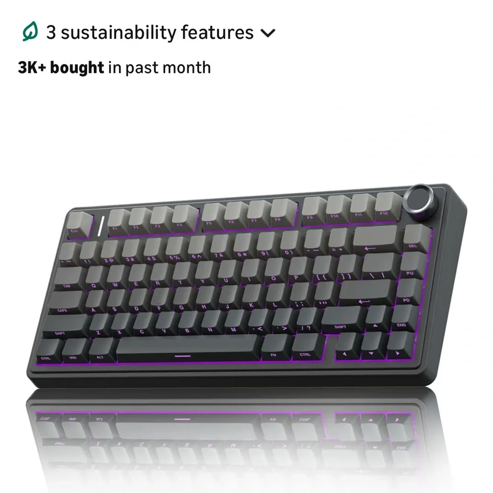 Aula a75 modified Mechanical Keyboard with leopard print keycaps